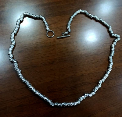 Collana Argento 925 stile Dodo pepite granelli rodiato gioielli uomo donna  - Immagine 1 di 4