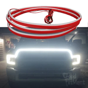 For Ram 1500 2500 3500 Scan Start Up Car LED Hood Light Strip DRL White Running - Picture 1 of 19