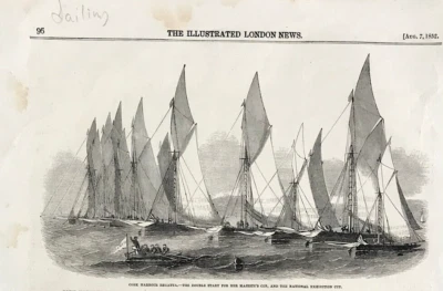 Sailing Cork Harbour Regatta Her Majesty's Cup Illustrated London News c1852 - image 1 of 2