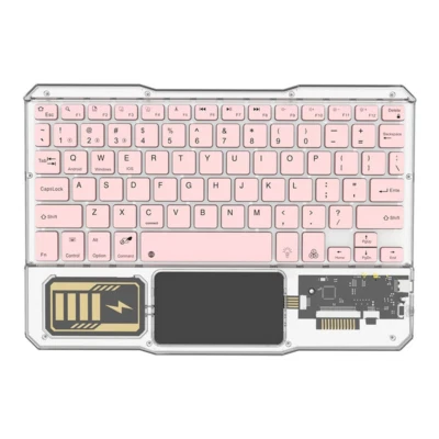 Transparent BT Wireless Keyboard with Touchpad for iPad Android iOS Windows PC - Image 1 of 4