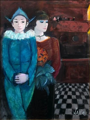 CHARLES LEVIER "LES EORUE UN DOUES" | ORIGINAL GEMÄLDE ÖL AUF LEINWAND | 39X29" - Bild 1 von 3