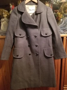 Vintage Neusteters Damen Mantel grau zweireihig schwarz verzierte Knöpfe - Bild 1 von 9