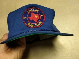 VTG 80s 90s Dallas Gun Club Patch Derby Trucker Rope Strap Back Cap Hat - Picture 1 of 13