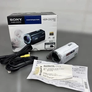 Sony Handycam HDR-CX270V White 1080p HD Camcorder Optical Zoom With Box Used - Picture 1 of 8