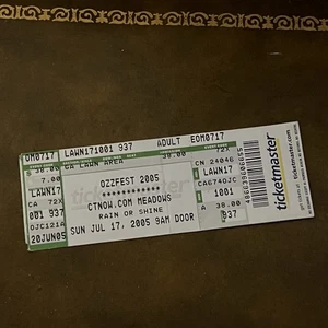 Ozzfest 2005 Ticket Stub - CTNow.com Meadows Music Centre - Hartford, CT - Ozzy - Picture 1 of 8