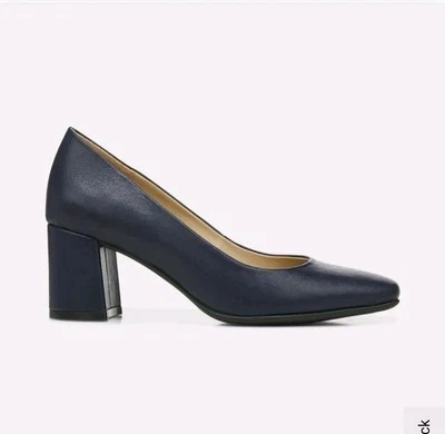 Naturalizer Karina Size 8.5M Leather Square Toe Pumps Shoes Navy Blue NEW $99 - Image 1 of 4