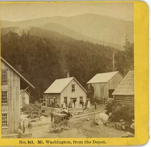 Buildings from Cog Railway Depot Mt Washington Kilburn Stereoview 1870 - Picture 1 of 3