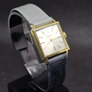 Orologio svizzero Zenith vintage carica manuale cassa quadrata placcata oro anni 60 - Foto 1 di 19