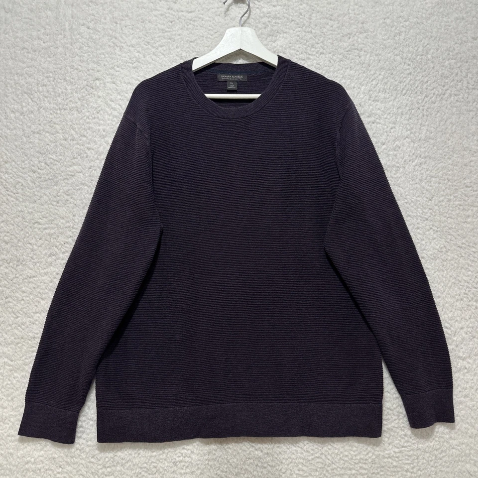 Suéter de trapo Banana Republic orgánico SLUB algodón púrpura cuello redondo talla XL Foto 1 de 4