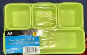NEW by JOT, DESK ORGANIZER INTERLOCK 5 PIECES PLASTIC - Picture 1 of 2