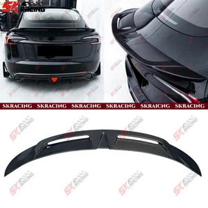 For 24+ Tesla Model 3 Forged/Carbon Fiber/Unpainted FRP Rear Trunk Spoiler Wing - Picture 1 of 19
