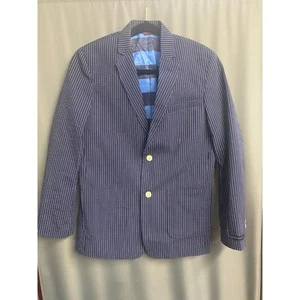Blazer Tommy Hilfiger Niño 18 Azul Rayas Un Pecho Muesca Cuello C6 - Imagen 1 de 5
