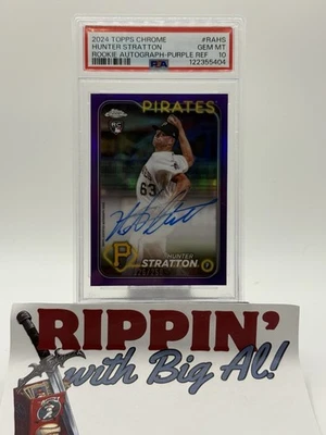 2024 Topps Chrome HUNTER STRATTON RC Auto /250 Purple #RA-HS Rookie PSA 10 - Image 1 of 2
