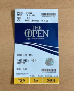 THE OPEN CHAMPIONSHIP 2016 ROYAL TROON GOLF TICKET STUB - Picture 1 of 1