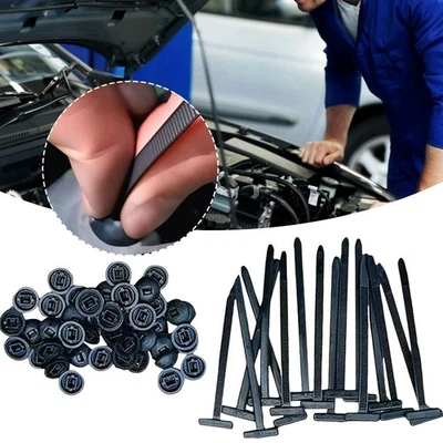 50x Car Self-Locking Nylon Universal Cable Ties Buckle Fixed Straps Zip Ties Set - Image 1 of 4