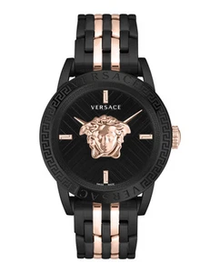 Versace Mens Two Tone 43mm Bracelet Fashion Watch - Picture 1 of 5