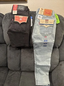 Levi Boys Bundle - Slim Shorts - 502 Taper Stretch Pants- Size 10 Regular - Picture 1 of 6