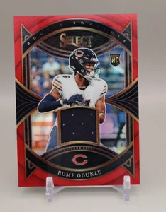 Muestras de novato Panini Select Rome Odunze 2024 parche rojo Prizm RC #RS-ROE - Imagen 1 de 2