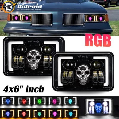 2PCS 4x6"inch Square LED Headlights Hi/Lo DRL For Oldsmobile Cutlass 1980-1988 - Image 1 of 4