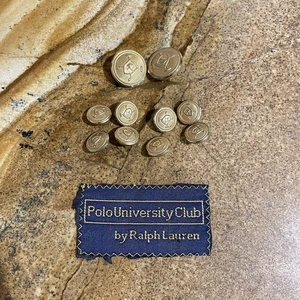 Polo Ralph Lauren REPLACEMENT BUTTONS set of 10 WATERBURY blazer suit gold - Picture 1 of 7