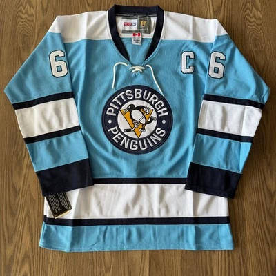 Lemieux Pittsburgh Penguins Blue & White 1968-'71 Throwback CCM NHL Jersey XL - Image 1 of 4