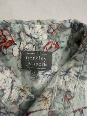 Hombre Berkley Jensen Abotonado Lino/Poliéster Talla Med. /Camisa floral/palmera Foto 1 de 4