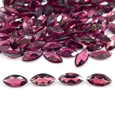 Lote de 20 piedras preciosas sueltas sin tratar corte marquesa granate rodolita natural 8x4 mm Foto 1 de 4
