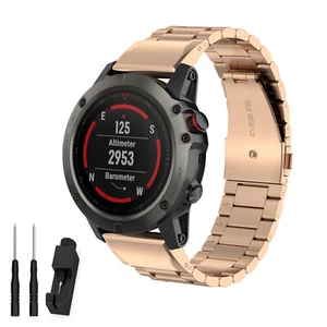For Garmin Fenix 7 7X 6 6X 5 5X 3 3HR Watch Band Stainless Steel Strap Quick Fit - Picture 1 of 28