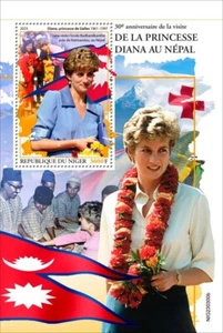 Princess Diana Visits Nepal 30th Anniversary Red Cross MNH Stamps 2023 Niger S/S - Picture 1 of 1
