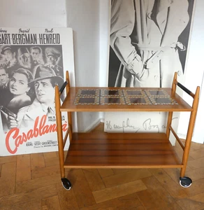 Carrito de té vintage carrito de servicio mesa auxiliar años 60 - Imagen 1 de 9