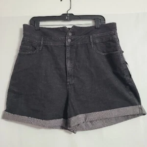 NWT Banana Republic Faded Black Shorts Womens Size 16 Cuffed High Wasted 4" - Picture 1 of 8