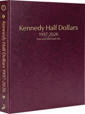 Álbum de monedas Whitman Prestige™ - Medio dólar Kennedy: 1997-2026 conjunto de fecha y marca de ceca Foto 1 de 4