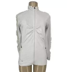 Straight Down Small Women Full Zipper Active Jacket Stretchy White 44-15 - Picture 1 of 7