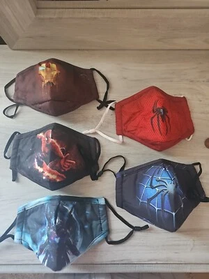 5 Marvel Superheroes Kids Cloth Face Mask- 5-Pack Spider-Man And Iron Man Marvel - Image 1 of 2