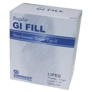 NEW DENTAL AMMDENT GI FILL TYPE II (REGULAR) GLASS IONOMER CEMENT 10GM POWDER 7M - Picture 1 of 3