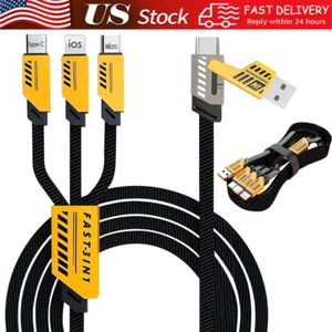 4 in1 Multi USB Charging Cable Fast Charger Cord For iPhone/Samsung/Type C/Micro - Picture 1 of 22
