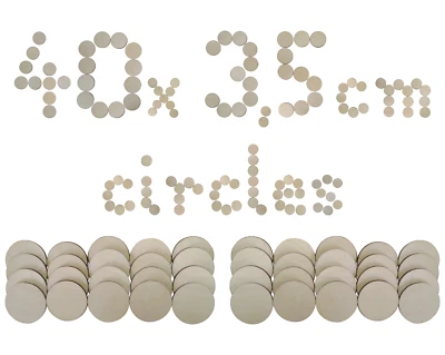 Wooden Circle Disc Plaque 3.5cm/35mm 40 pieces Craft Shape Decoration Plywood - Image 1 of 2