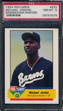 MICHAEL JORDAN 1994 FLEER PROCARDS PSA 8 NM-MT BARONS BASEBALL ROOKIE CARD #633!