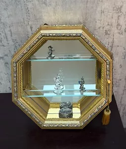 Vintage Creazioni Artistiche Horchow Italy Mirrored Wall Curio Cabinet -Gilted - Picture 1 of 7