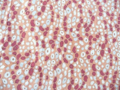 tissu ancien  en coton fond orange époque art-déco - Photo 1/4