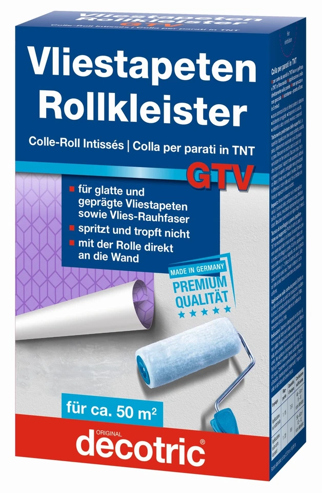500 Gramm decotric Vliestapetenkleister Textiltapetenkleister Roll Kleister GTV - Bild 1 von 1