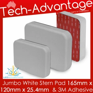 White Seaworthy Boat Yacht Marine JUMBO Stern Pad Adhesive MOUNTING Block Pad - Foto 1 di 5