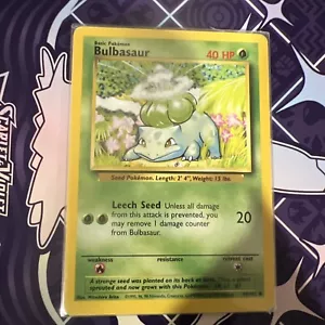 Bulbasaur Pokemon Base Set 44/102 Regular Ilimitado Común LP No Holo - Imagen 1 de 1