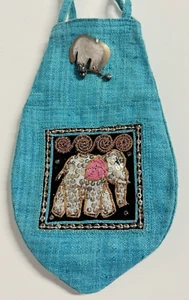 Beutel Handtasche blau Elefant Retro Vintage Ethno 25,5 cm (2406DE5) 09/25 - Imagen 1 de 3