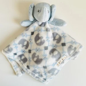 Blankets And Beyond Elephant Baby Comforter White Grey Blue Soother Blankie Toy - Picture 1 of 3