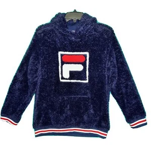 Fila Hoodie Boys XL Sherpa Fleece Plush Fleece Pullover Y2K 90s - Picture 1 of 7