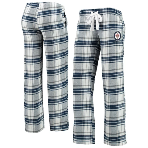 Women's Concepts Sport Navy/Gray Winnipeg Jets Accolade Flannel Pants Cover