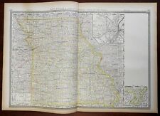 Missouri State Map St. Louis Jefferson City Kansas City 1881 Rand McNally map
