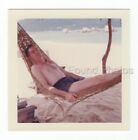 FOUND ORIGINAL COLOR PHOTOGRAPH 1959 MAN POSED RESTING IN A HAMMOCK #212