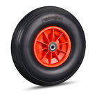 Set of 1 Solid Rubber Wheelbarrow Wheel Adaptor 4.00-6 PU Non-Flat Black/Red